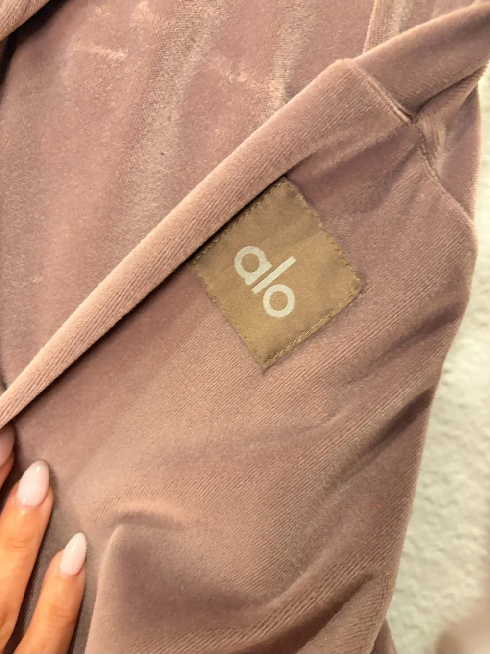 ALO Yoga Dusty Rose Velour Hoodie